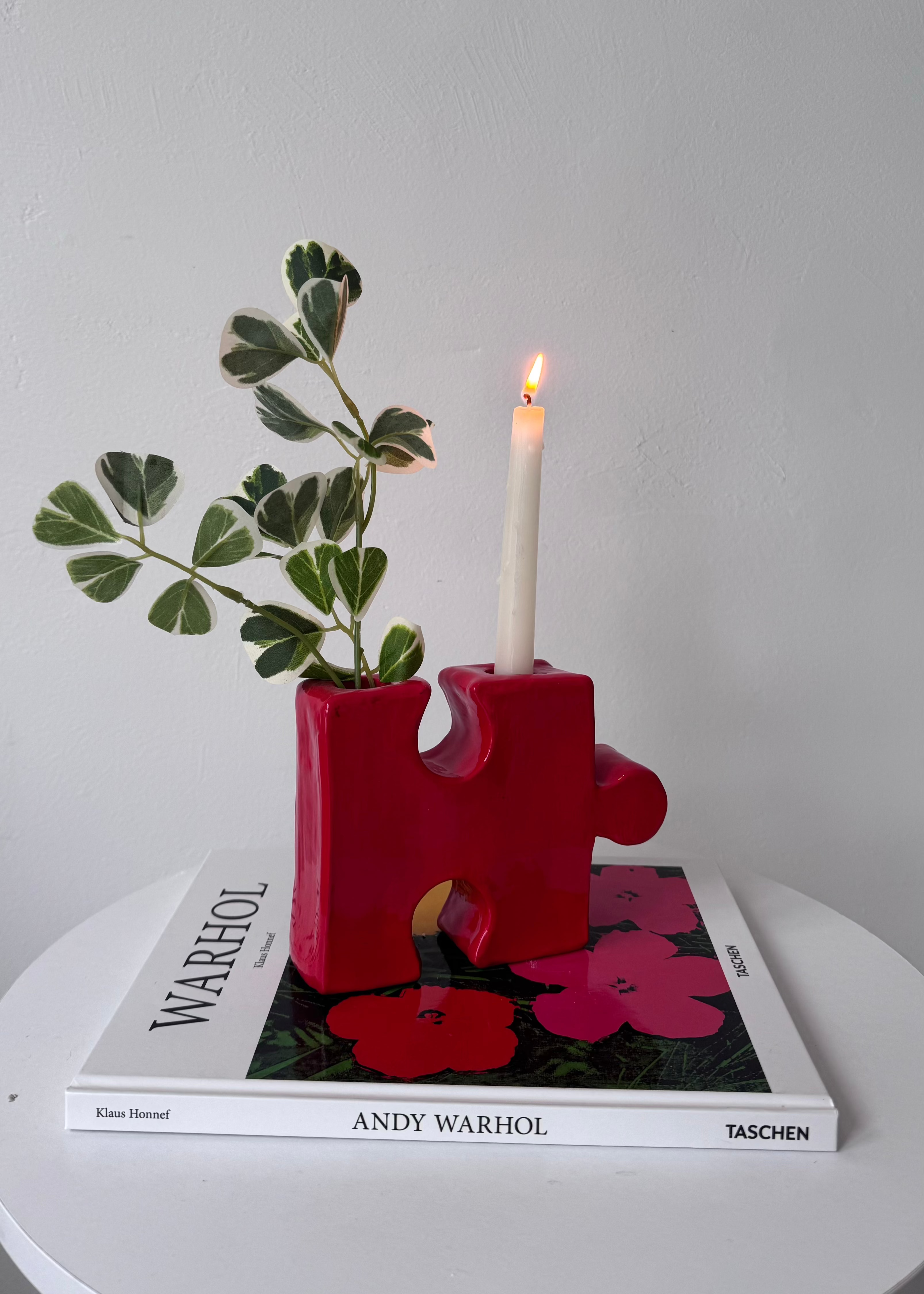 Soluna Candleholder and Vase – Playful Versatility in Red